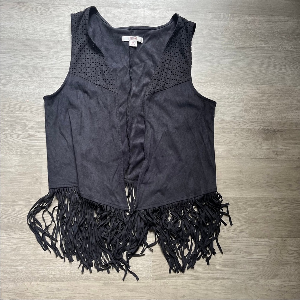 Mossimo Faux Suede Tassle Vest with Cutouts (M/L)